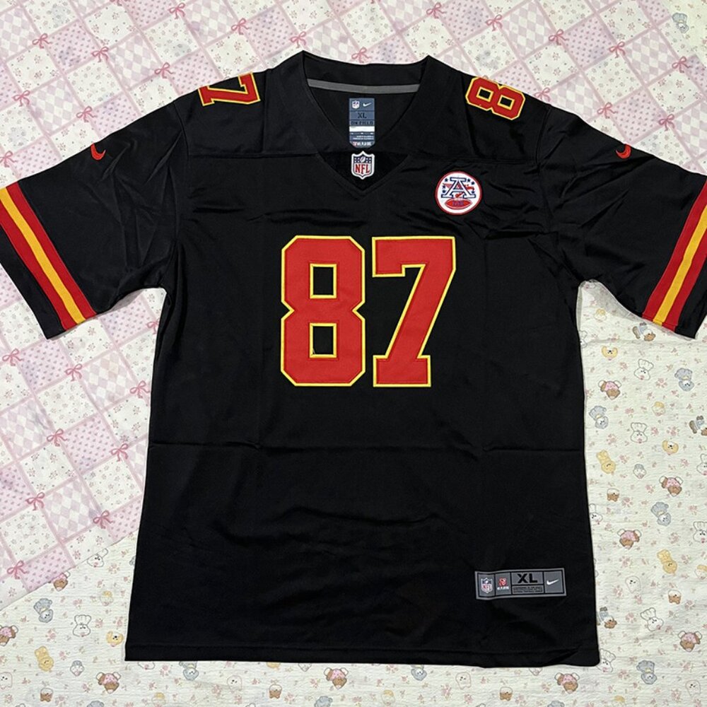 Kansas City Chiefs #87 Travis Kelce Black Jersey Size XL